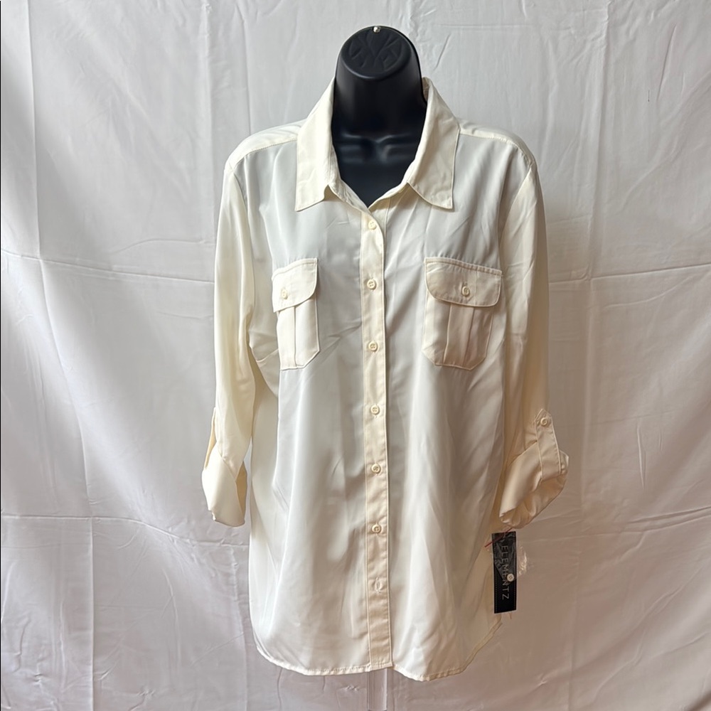 Elementz Off-White Casual Button Down Shirt